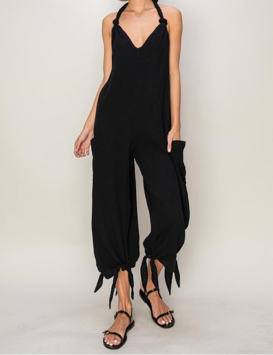 Black Cotton Jumpsuit