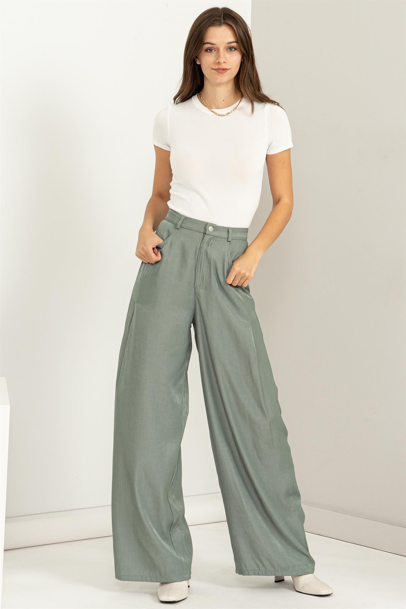 Pantalon Acampanado Olivo