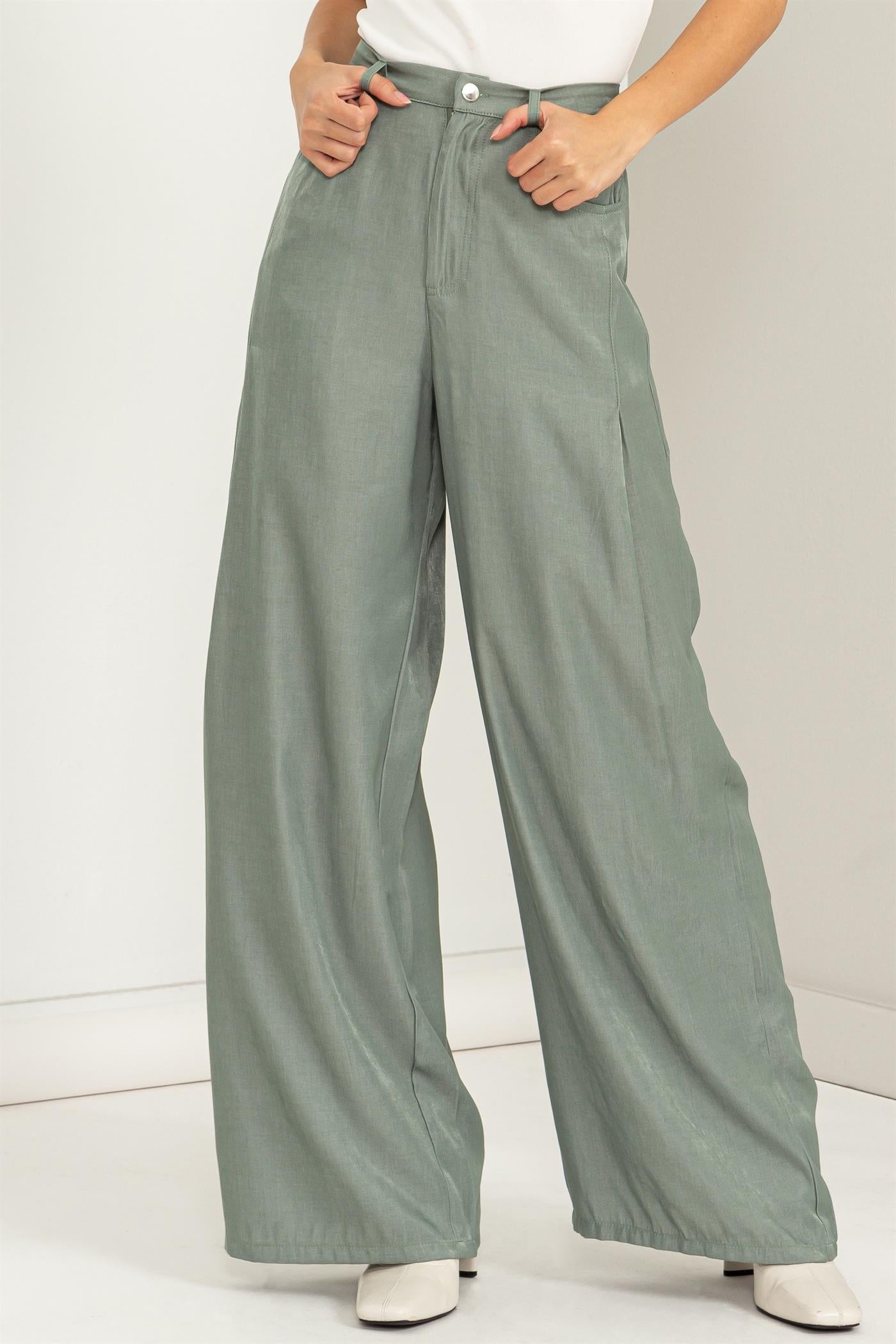 Pantalon Acampanado Olivo