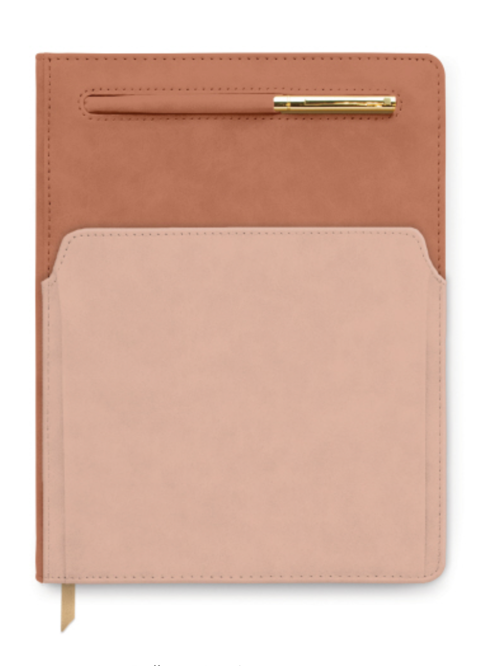 Two-Tone Vegan Leather Planner with Pocket