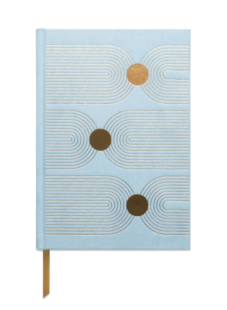 "Arch Dot Blue" Hard Cover Suede Journal